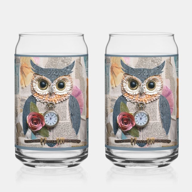 Verre Canette Paper Owl Soda Glass (Recto)