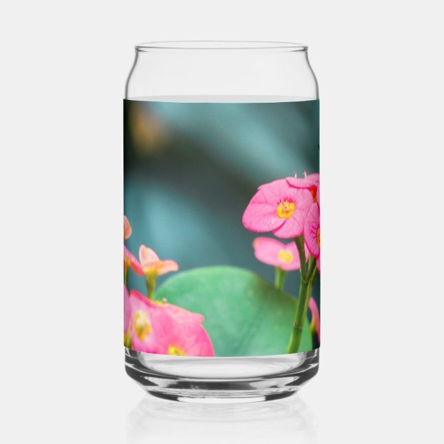 Verre Canette papillon coloré dans le jardin (Recto)