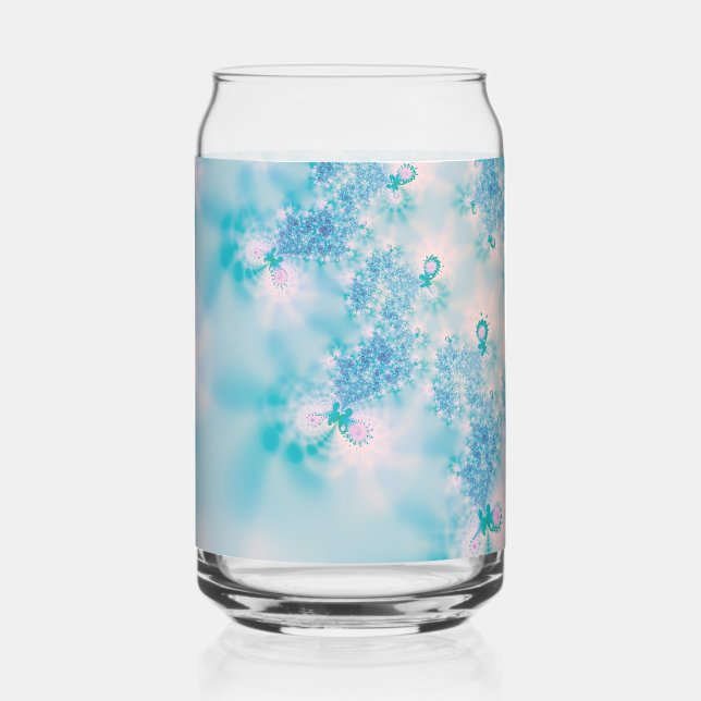 Verre Canette Papillon d'art de méditation bleu calme (Recto)