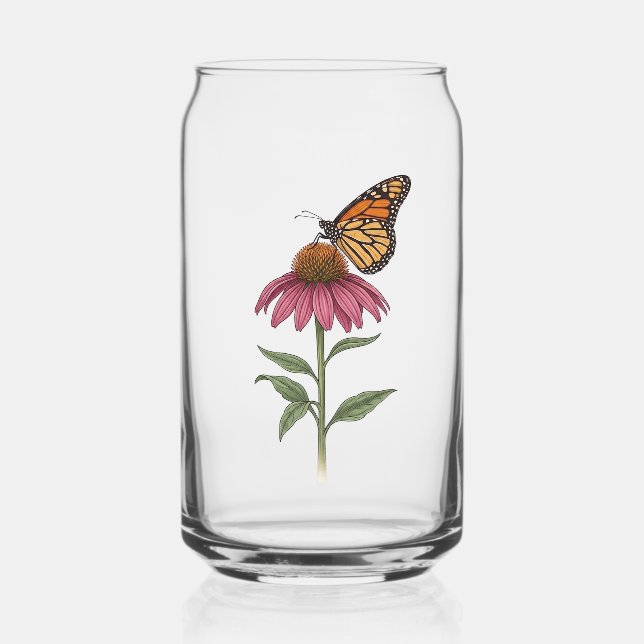 Verre Canette Papillon monarque (Recto)