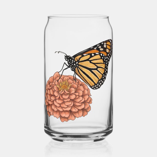 Verre Canette Papillon monarque (Recto)