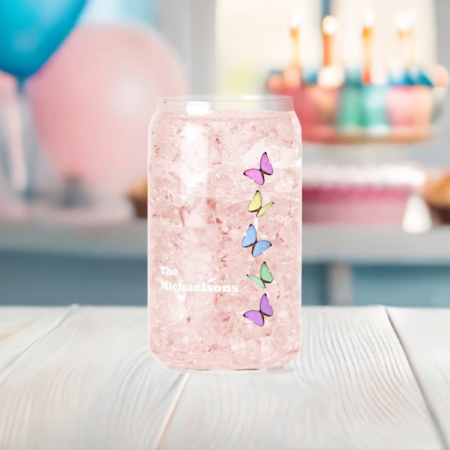 Verre Canette Papillons (Insitu (Baby Shower))