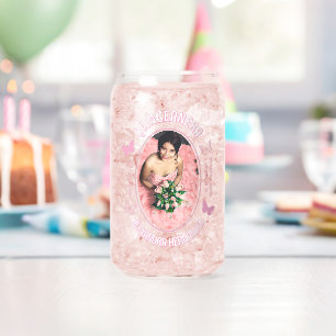 Verre Canette Papillons roses Quinceanera