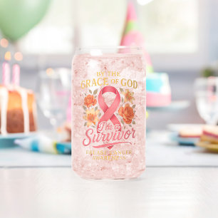 Verre Canette Par la grâce de Dieu survivante du cancer du sein