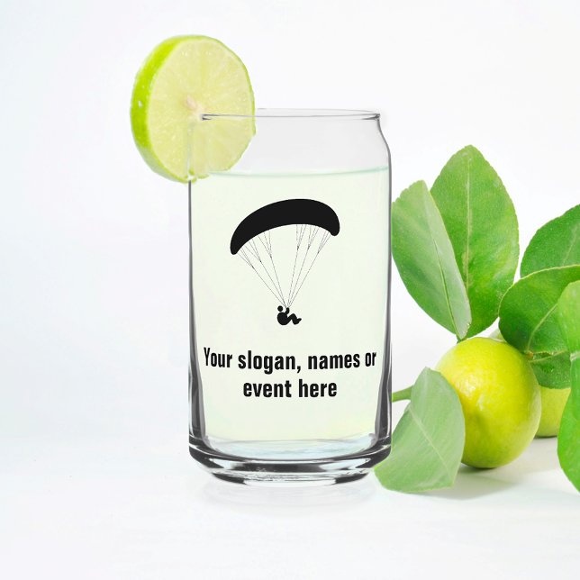 Verre Canette Paragliding Motif texte entièrement personnalisabl (Créateur téléchargé)