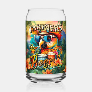 Verre Canette Partenaires dans Beer Paradise Parrot Tropical
