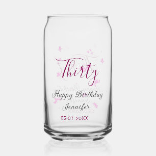 Verre Canette Parties scintillant rose de trente ans étoiles noi