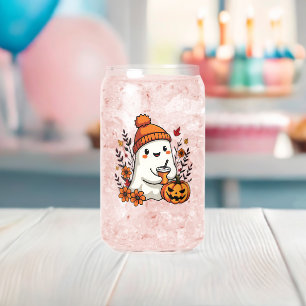 Verre Canette Pastel Automne Kawaii Fantôme Automne Citrouille É