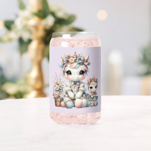 Verre Canette Pastel Kawaii Unicorne Mère fille Duo Lavender