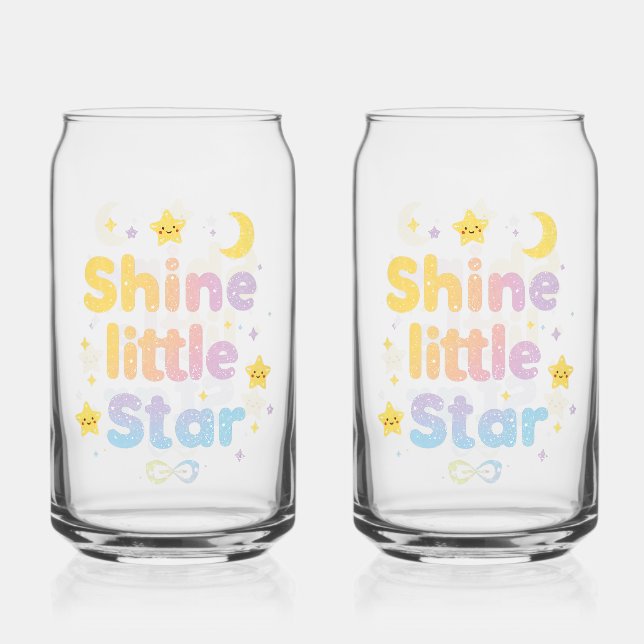 Verre Canette Pastel "Shine Little Star" Celestial (Recto)