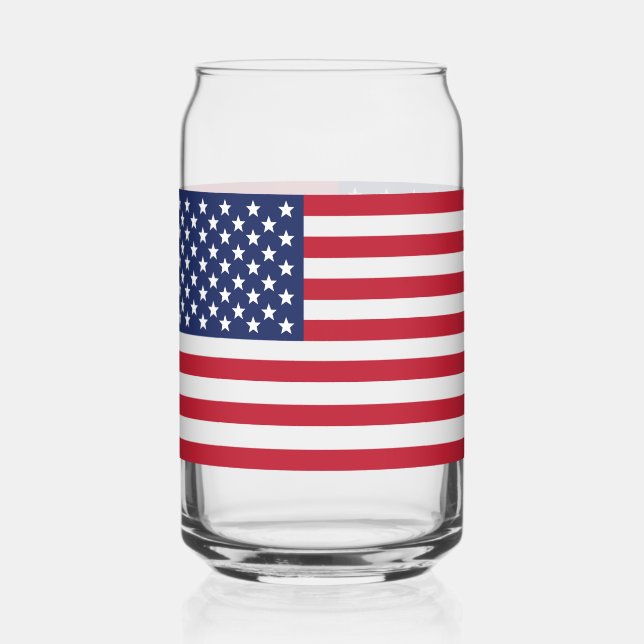 Verre Canette Patriotique USA Drapeau Can Glass - American Pride (Recto)