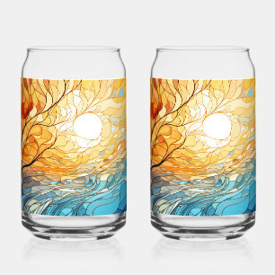 Verre Canette Paysage dans les motifs de l'art populaire ukraini
