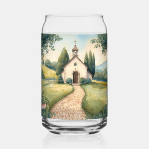 Verre Canette Paysage Pastel du Chemin de la Chapelle Cottagecor