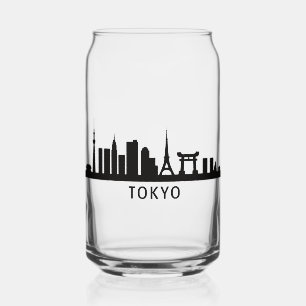 Verre Canette Paysage urbain du Japon   Silhouette de la skyline
