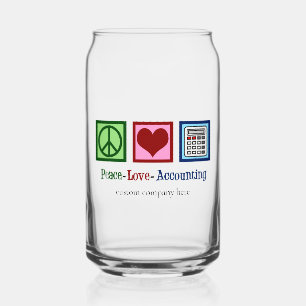 Verre Canette Peace Love Comptable sur mesure Société comptable