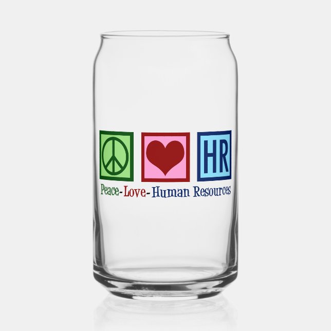 Verre Canette Peace Love RH Ressources humaines (Recto)