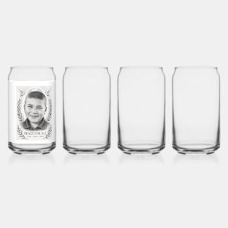 Verre Canette Peaceful Kid Custom Glass - World Peace Day Design