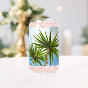Verre Canette Peinture Effet Photo de Feuilles de Palmier Yucca