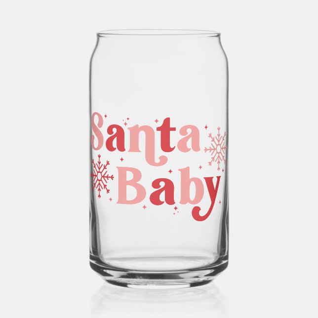 Verre Canette Père Noël Baby - Fun Holiday Typography Design (Recto)