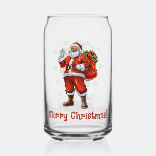 Verre Canette Père Noël classique apportant des cadeaux de Noël