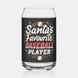 Verre Canette Père Noël Joueur favori de baseball Arbre de Noël