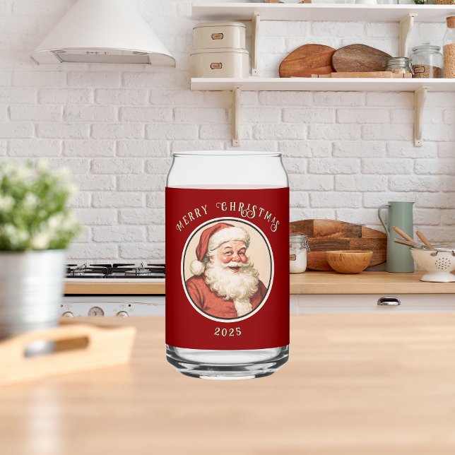 Verre Canette Père Noël Rétro Vintage  (Créateur téléchargé)