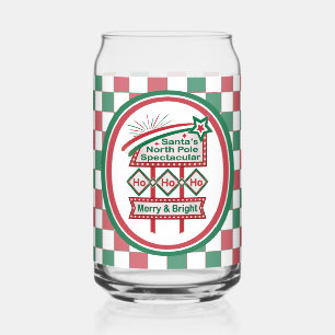 Verre Canette Père Noël's Retro Marquee - Ho Ho Ho Joyeux et lum