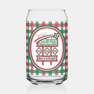 Verre Canette Père Noël's Retro Marquee - Ho Ho Ho Joyeux et lum
