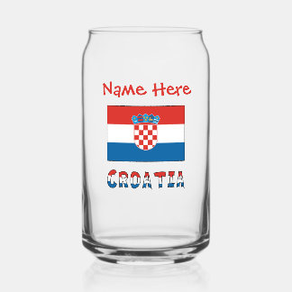 Verre Canette Personalized Croatia Flag 