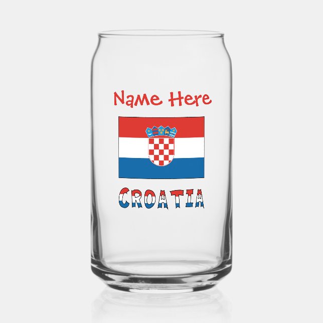 Verre Canette Personalized Croatia Flag  (Recto)