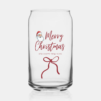 Verre Canette Personalized Merry Christmas Can Glass - Holiday D
