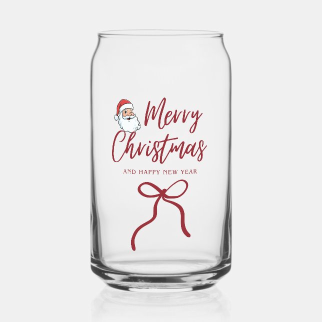 Verre Canette Personalized Merry Christmas Can Glass - Holiday D (Recto)