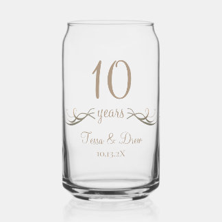 Verre Canette Personalized Modern 10th Anniversary Keepsake Gift