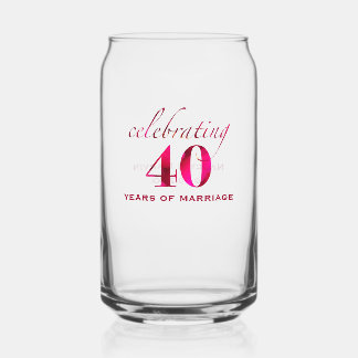 Verre Canette Personalized Ruby 40th Anniversary Keepsake Gift