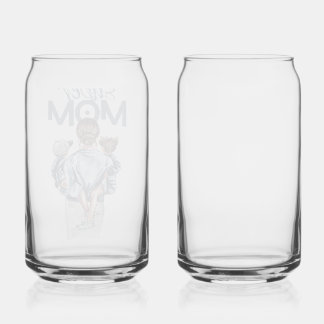 Verre Canette Personalized Super Mom with Son and Daughter Gift