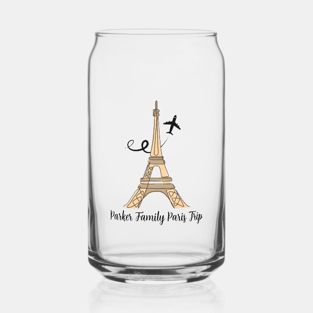 Verre Canette Personnalisable Paris Trip Chic Tour Eiffel (Recto)
