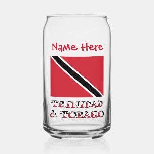 Verre Canette Personnalisation Drapeau Trinité-et-Tobago Rouge