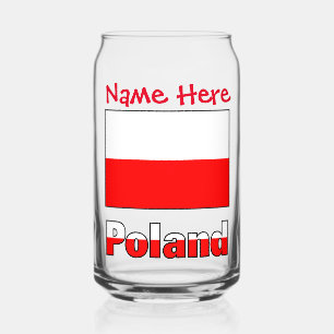 Verre Canette Personnalisation rouge du drapeau de la Pologne