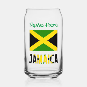 Verre Canette Personnalisation verte du drapeau jamaïcain