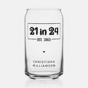 Verre Canette Personnalisé 21e anniversaire 21 dans 24 Est 2003 