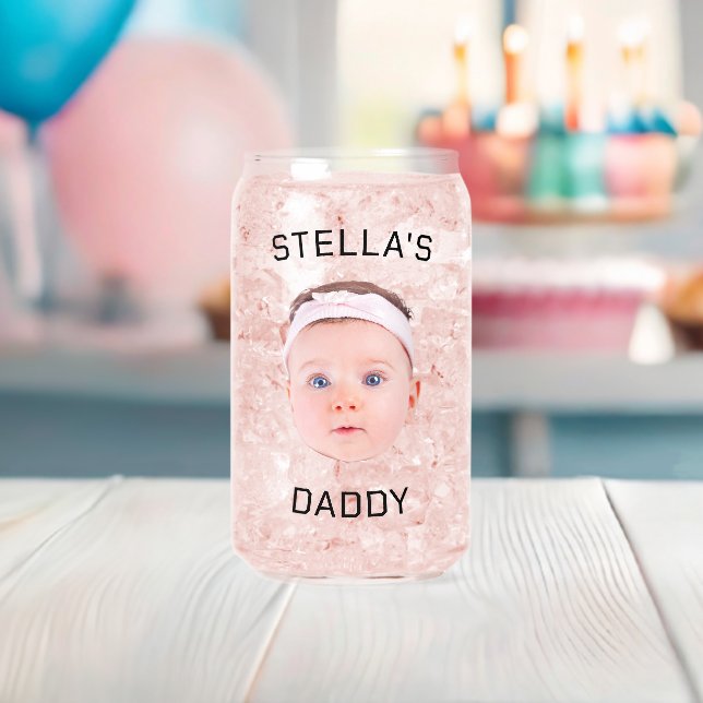Verre Canette Personnalisé Baby Face Photo Papa Cadeau (Insitu (Baby Shower))