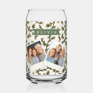 Verre Canette Personnalisé Botanique Rustique Jardin Vert Vintag