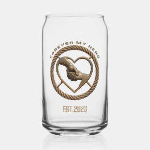 Verre Canette Personnalisé Forever My Hero Parent Enfant Cœur Le