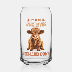 Verre Canette Personnalisé Juste une fille qui aime les vaches H