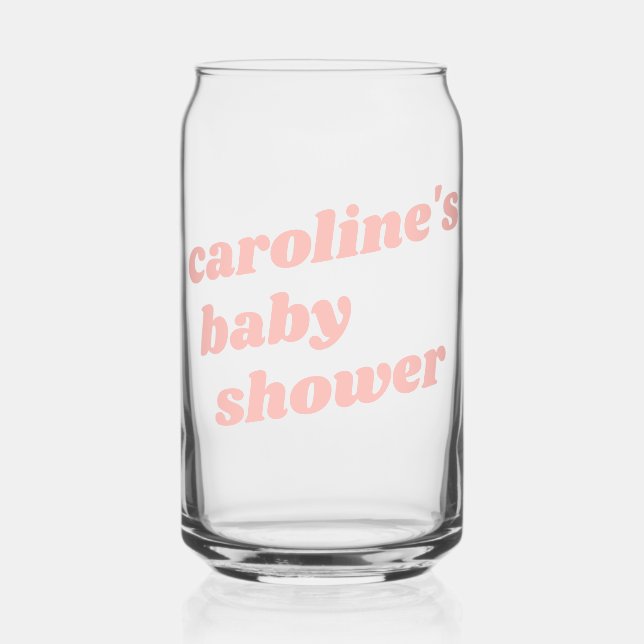 Verre Canette Personnalisé Moderne Rose Retro Favoriser Baby sho (Recto)
