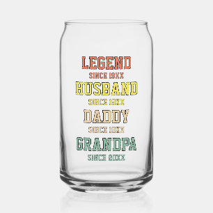 Verre Canette Personnalisé Retro Legend Mari Daddy Grand-père