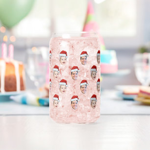 Verre Canette Personnalisé Santa Hat Visage Noël Cadeau 2 Photos