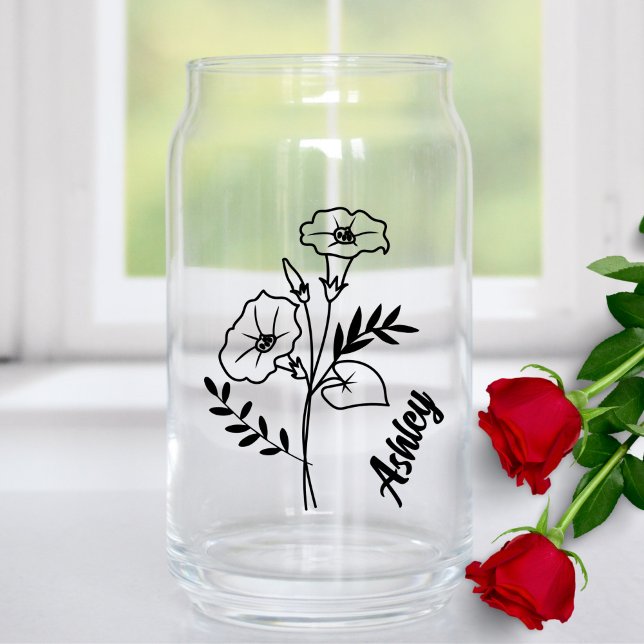Verre Canette Personnalisé Septembre Fleur de naissance Matin Gl (Créateur téléchargé)
