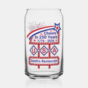 Verre Canette Personnalisé USA 250–Marquise Rétro Patriotique