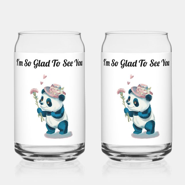 Verre Canette Personnaliser Panda Soda Glass (Recto)